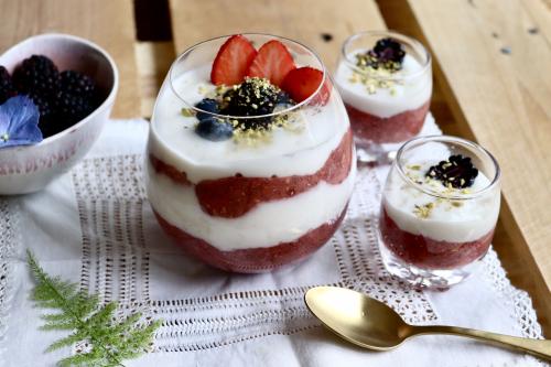 Chia Pudding with raspberry compote 